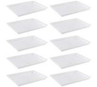 DAKFOOK 10 PCS 39.5 x 28.5 x 4cm Plastic Activity Trays, White Play Art Tray Crafts Organizer Tray for School Home Art and Crafts, DIY Projects, Painting, Beads, Organizing Supply