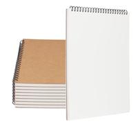 DAKFOOK 10 Pcs A4 Sketchbooks, 30 Sheets 60 Pages 160gsm Up Flip Spiral Bound Sketch Pads, A4 Drawing Pad, Kraft Cover Art Scrapbooks for Drawing and Taking Notes
