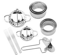 DAKFOOK 11 PCS Dumpling Maker Moulds Set, Stainless Steel Meat Pie Cutter, Pastry Press Moulds, Ravioli Mould for Making Dumplings, Empanadillas, Cookies