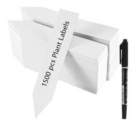 DAKFOOK 1500 Pcs White Plastic Plant Labels, 10 x 2cm Waterproof Garden Plant Name Tags, 4 Inch Reusable Plastic Plant Tags for Indoor Outdoor Plants