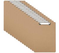 DAKFOOK 16 Pack A5 Wooden Clipboard, 22.5 x 14.8cm Hardboard Clipboards, Clipboards with Hanging Hole and Low Profile Metal Clip, Brown Clip Board for Restaurant Menu, Office Supplies