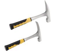 DAKFOOK 2 PCS 24 oz Brick Hammer, Double Head Masonry Hammer with Anti-Slip Grip, Rock Pick Hammer Geological Chipping Hammer for Mining and Prospecting