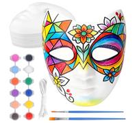 DAKFOOK 20 PCS DIY White Paper Masks, V -shaped mask for men and women, Pulp Blank Face Masks Paintable Masks for Carnival, Cosplay, Halloween, Costume