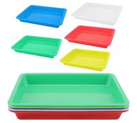 DAKFOOK 20 PCS Plastic Activity Trays, 28 x 21 x 3cm Multicolor Play Art Tray Crafts Organizer Tray for School Home Art and Crafts, DIY Projects, Painting, Beads, Organizing Supply