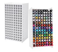 DAKFOOK 2PCS 120 Capacity Marker Storage Organiser, Desk Pen Organiser Rack, Pen Holder with Visible Slots for Watercolor Pencils, Pens, Paintbrushes, No Assembly Required