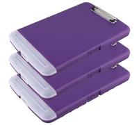 DAKFOOK 3 Pack A4 Purple Clipboard with Storage, Portable A4 Clipboard Folder with Separate Pen Holder for Work Office Document Paper Filing