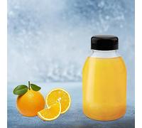 DAKFOOK 30 Pack 250ml 8oz Reusable Clear Drink Containers for Juice, Other Beverages, D:6.5 x H:11.5cm Clear Plastic Juice Bottles with Black Lids, Empty Juicing Bottles Smoothie Containers