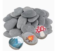 DAKFOOK 30 PCS 5-8CM River Pebbles for Painting, Smooth Flat Painting Rocks Craft Stones for DIY Art Projects, Garden Decor, Aquarium Landscaping