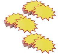 DAKFOOK 300 Pcs Price Labels Tags, 17x13cm Retail Sale Signs Yellow Starburst Price Tags, Blank Star Price Cards Promotion Signs for Retail Store Grocery Shop Supermarket