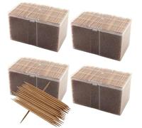 DAKFOOK 4 Boxes Bamboo Toothpicks, 14400 Pcs Double Sided Wooden Cocktail Sticks, 6.5cm Wood Tooth Picks Sticks for Desserts, Appetizer, BBQ Parties, Fruit Picks