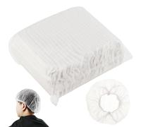 DAKFOOK 400 Pack White Hair Nets, Premium Mob Caps with Double Elastic, Nonwoven Breathable Hair Cover for Catering, Kitchen, Restaurant, Beauty, Food Handling