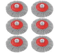 DAKFOOK 6 Pack 115mm Professional Steel Wire Brush Set for Angle Grinders, Heavy Duty Angle Grinder Wheel Brush Rust Removal Tool with Reinforced Hub for Weld Cleaning, Paint Stripping