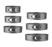 DAKFOOK 6 PCS Cake Tins Set, 18cm/20cm/22cm/24cm/26cm/28cm Springform CakeTins with Removable Bottoms, Non-Stick Round Cheesecake Baking Pans for Cheesecakes, Layered Cakes, Quiches
