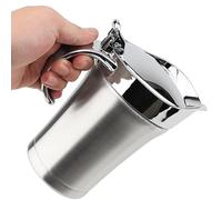 DAKFOOK 750ml Gravy Pot, Stainless Steel Gravy Boat Jug with Lid, Double Wall Insulated Sauce Serving Jug for Gravy, Milk, Cream, Sauce, Custard