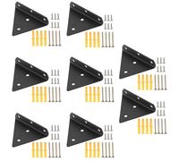 DAKFOOK 8 Pack 4 Inch Black Floating Shelf Brackets, 55lbs Capacity Invisible Triangle Shelf Brackets with Mounting Hardware, Heavy Duty Metal Hidden Wall Brackets for Storage Shelf, Bookshelf