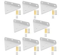 DAKFOOK 8 Pack 4 Inch White Floating Triangle Shelf Brackets, 55lbs Capacity, Heavy Duty Metal Hidden Wall Brackets