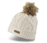 Dakine Kelsey Cable Knit Pom Style Merino Wool Beanie, One Size Turtledove