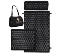 Acupressure Mat and Pillow Set with Extra Mini Accupressure Massage Pad - Acupuncture Mat Full Body - Accupoint Pad with Pressure Point for Back Pain (Black)