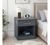 Seconique Dakota 1 Drawer Bedside Dark Grey