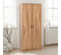Dakota 2 Door Wardrobe Oak Effect Modern Storage Hanging Rail Freestanding