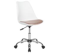 Beliani Desk Chair DAKOTA Faux Leather Pink, White