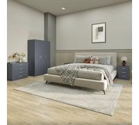Dakota 3 Door Wardrobe Bedroom Set - Dark Grey