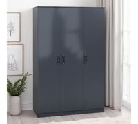 Dakota 3 Door Wardrobe Dark Grey Modern Storage Hanging Rail Freestanding