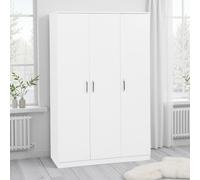 Dakota 3 Door Wardrobe White Modern Storage Hanging Rail Freestanding