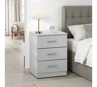 Seconique Dakota 3 Drawer Bedside Light Grey