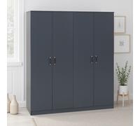 Dakota 4 Door Wardrobe with Hanging Rail Dark Grey
