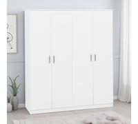 Dakota 4 Door Wardrobe with Hanging Rails White