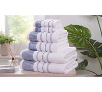 Dakota 6-Piece Towel Bale - 500gsm Cotton Soft Striped Design: Blue