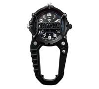 Dakota Analog Caged Clip, Flashlight, Fob Watch, Premium Quality Outdoor Gifts for Men, Use for Field and Work, Pocket Watch, Tactical with LED Flashlight with or Without Dial Protector - Black