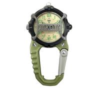 Dakota Analog Caged Clip, Flashlight, Fob Watch, Premium Quality Outdoor Gifts for Men, Use for Field and Work, Pocket Watch, Tactical with LED Flashlight with or Without Dial Protector - Green