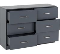 Dakota Dark Grey Bedroom Furniture Sets, Trio Set, Chest Draw, Wardrobes Bedside