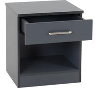 Dakota Dark Grey Bedroom Furniture Sets, Trio Set, Chest Draw, Wardrobes Bedside