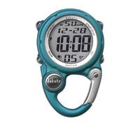 Dakota Digital Mini Clip, Alarm, Stop Watch, Timer and Dual Time, Premium Quality Pocket and Fob Watch, Outdoor Gifts for Men and Women, Tactical Digital Clip on Watch - Aqua