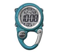 Dakota Digital Mini Clip, Alarm, Stop Watch, Timer and Dual Time, Premium Quality Pocket and Fob Watch, Outdoor Gifts for Men and Women, Tactical Digital Clip on Watch - Aqua