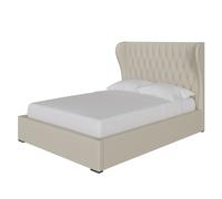 Dakota Double Ottoman Bed Wood & Fabric Natural 6 x 7ft