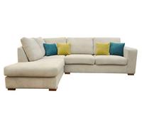 Dakota Fabric Left Cream Corner Sofa Suite