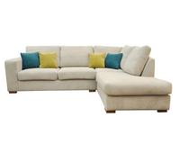 Dakota Fabric Right Cream Corner Sofa Suite