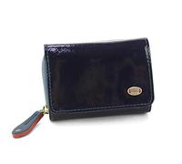 Dakota Grosso Women's Genuine Leather Trifold Wallet with Coin Purse, navy