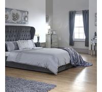 Dakota King Size Ottoman Bed Fabric Grey 5 x 7ft