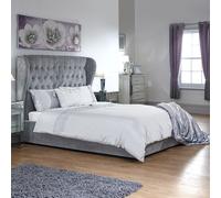 Dakota King Size Ottoman Bed Fabric Grey 6 x 7ft