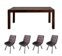 Dakota Mango Wooden 4Ft Medium Dining Table Set With 4 Chairs