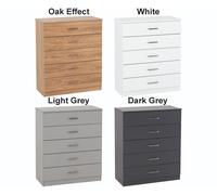 Seconique Dakota 5 Drawer Chest Oak Effect