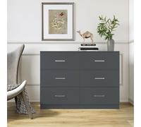Dakotia 6 Drawer Chest Seconique Dark Grey One Size