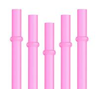 Dakoufish BPA Free 12 Piece 9 Inch Reusable Plastic Thick Drinking Straws for Mason Jar Yeti Rambler Plain Color(9inch,Rose)