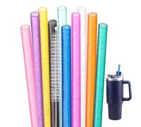 Dakoufish Replacement Glitter Straws for Stanley Flowstate 30oz Tumbler,10.5 Inch 10 Pack Reusable Straws with 1Cleaning Brush (10.5 Inch)