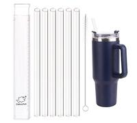 DAKOUFISH Replacement Straws for Stanley 40 oz Adventure Tumbler, 6 Pack Reusable Tritan Plastic Straws with Cleaning Brush for 40oz Stanley Cup Stanley Water Jug Travel Tumblers (12 Inch,Clear)